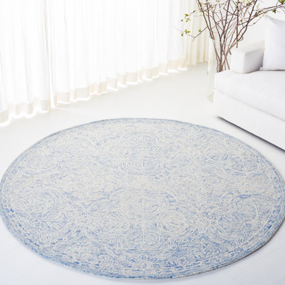 Lauren Ralph Lauren Hand Tufted Wool/Cotton Floral Rug in Blue